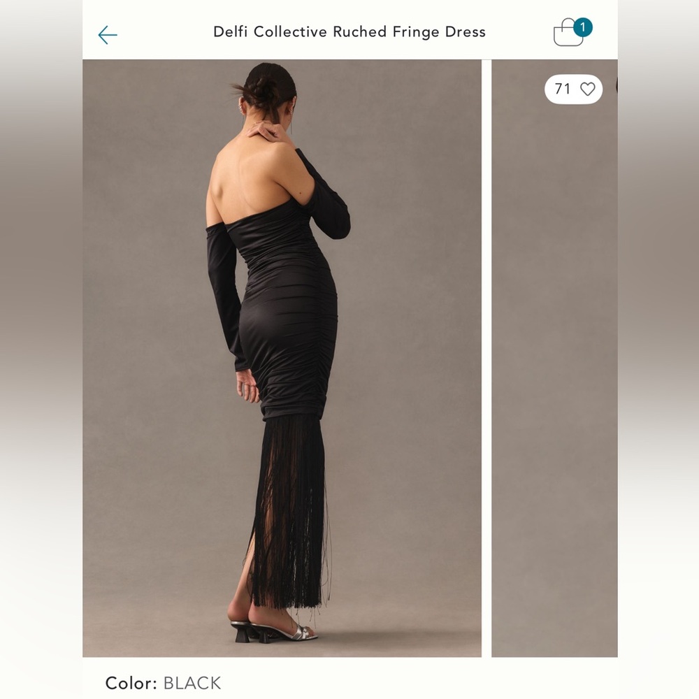 Anthropologie - Delfi Collective Ruched Fringe Dress